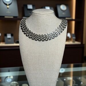 Elegant Silver Woven 7 Layer Necklace